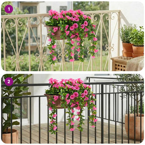 Flori Artificiale Roșu purpuriu 55 x 20 x 55 cm PE și oțel