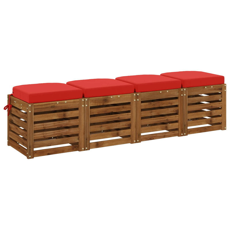 Set de perne de 4 piese SOEST 4 pcs 100% Polyester Roșu