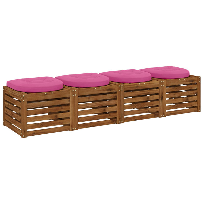 Perne pentru șezut cu 4 piese 4 buc. 100% Polyester Roz