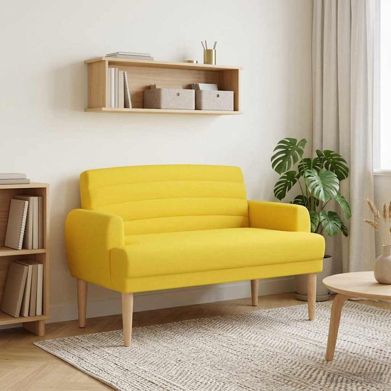 Canapea cu capitonaj butonat Galben Deschis 116 x 67 x 80 cm