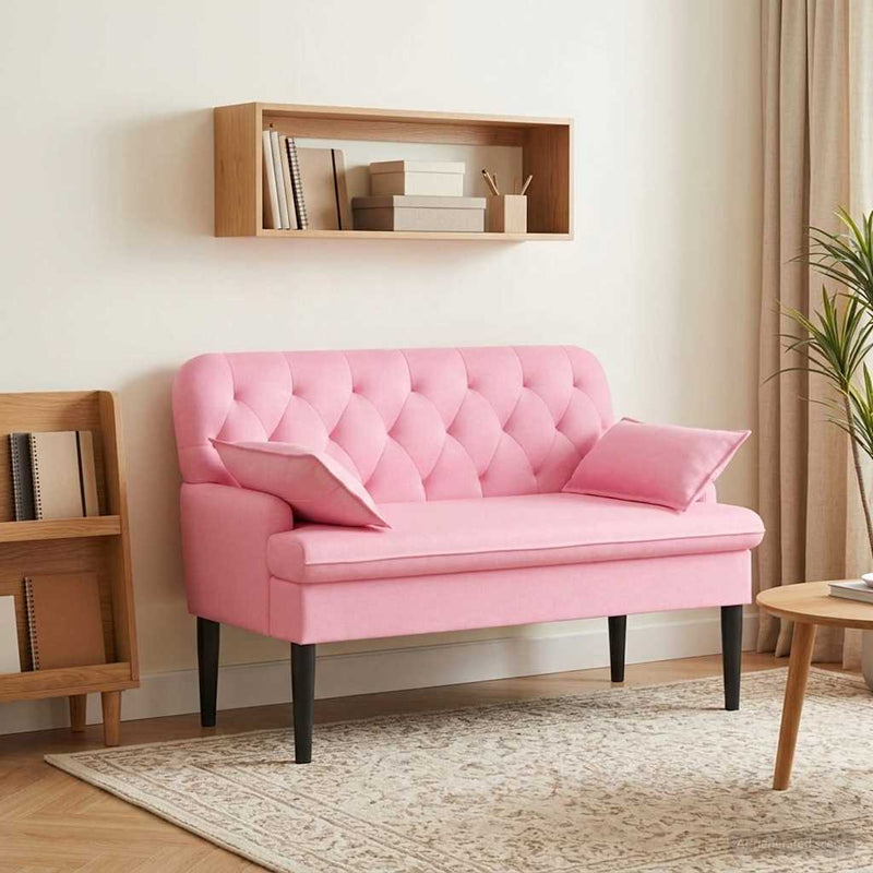Canapea cu capitonaj butonat Roz 111 x 68 x 80 cm Țesătură