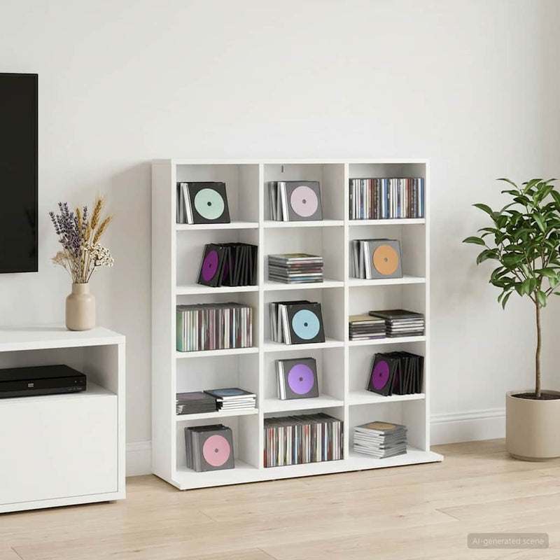 Dulap pentru CD-uri Alb 96 x 23,5 x 97,5 cm Lemn prelucrat