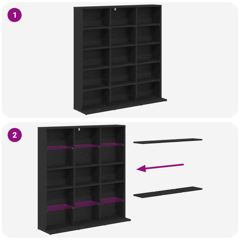 Dulap pentru CD-uri Stejar Negru 96 x 23,5 x 97,5 cm