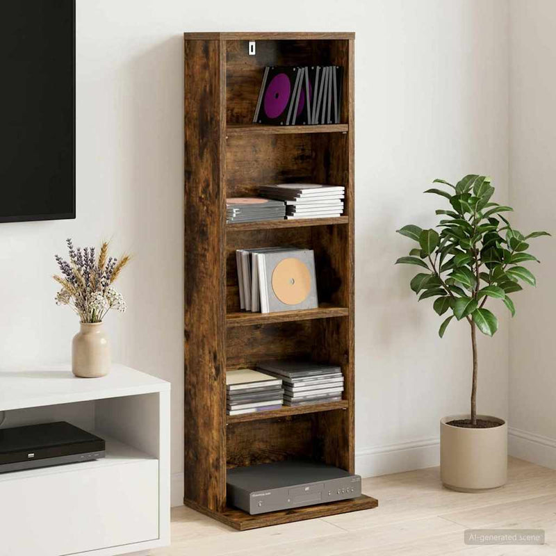 Dulap pentru CD-uri Stejar fumuriu 33 x 23,5 x 97,5 cm