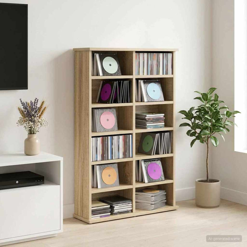 Dulap pentru CD-uri Stejar Sonoma 60 x 17 x 92 cm