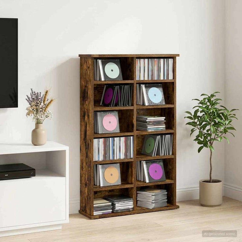 Dulap pentru CD-uri Stejar fumuriu 60 x 17 x 92 cm