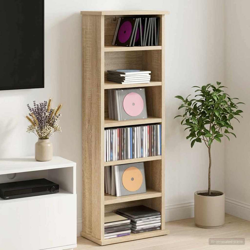 Dulap pentru CD-uri Stejar Sonoma 60 x 17 x 92 cm