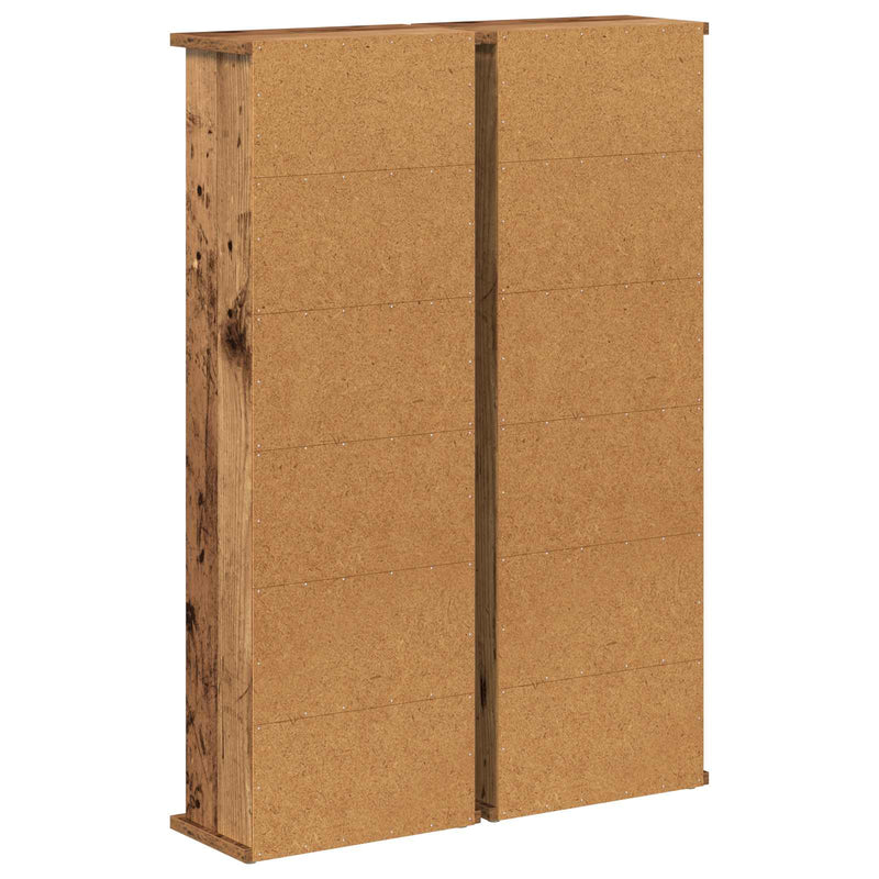 Dulap pentru CD-uri 2 buc. Lemn de stejar 60 x 17 x 92 cm