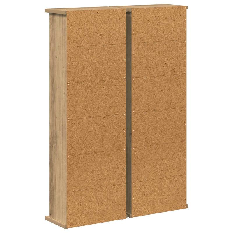 Dulap pentru CD-uri 2 buc. Stejar Artizanal 60 x 17 x 92 cm