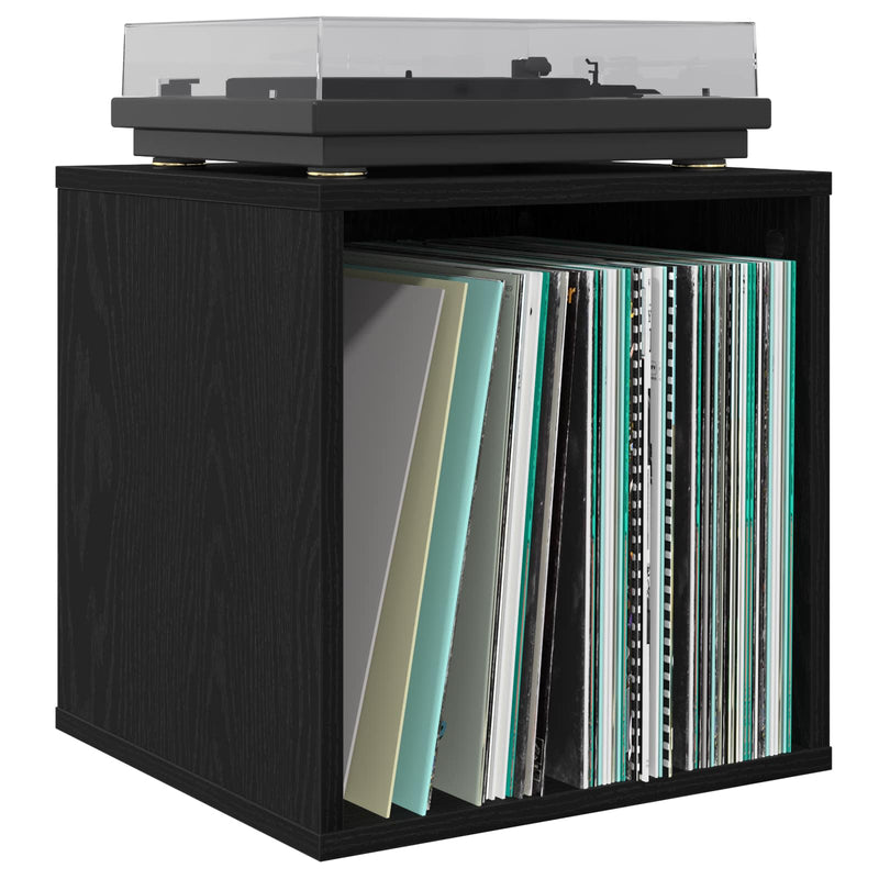 Cutie pentru albume de vinil Stejar Negru 37 x 36,5 x 38 cm