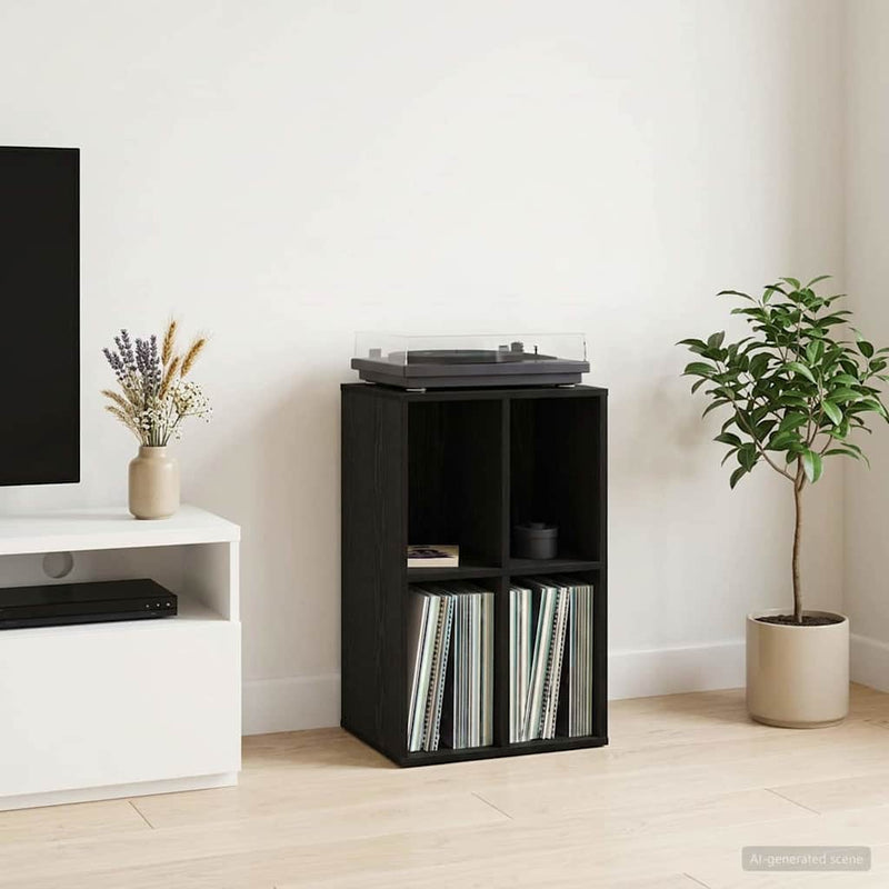 Dulap pentru discuri de vinil Stejar Negru Lemn prelucrat