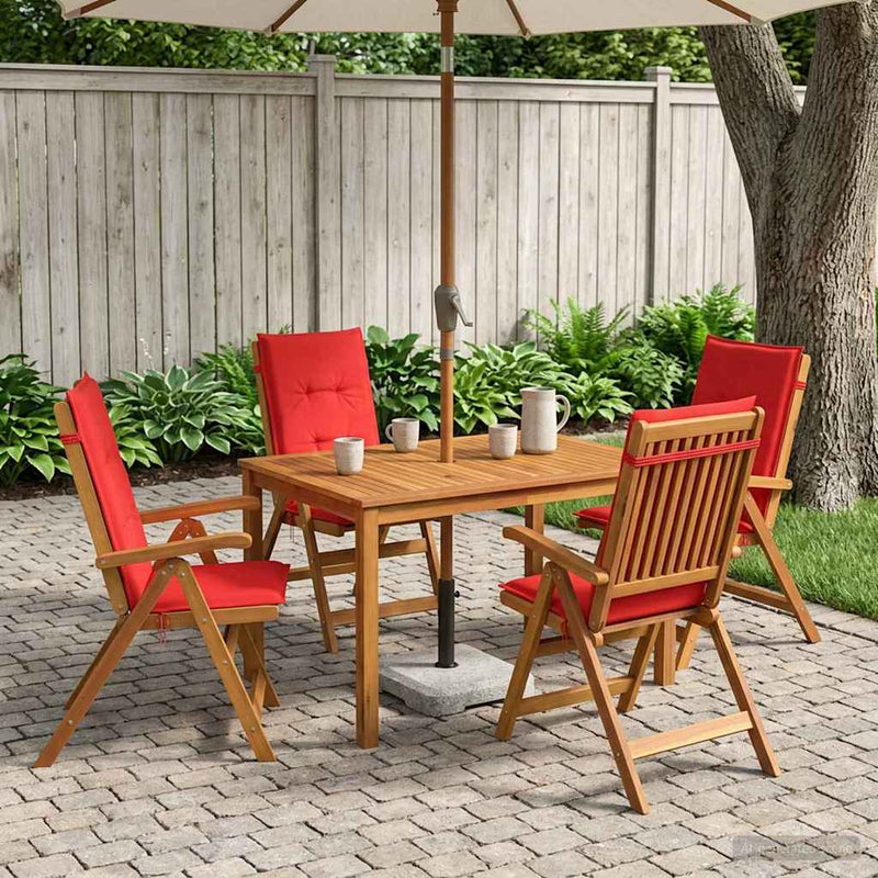 5-Piece Garden Dining Set natural Lemn Solid de Acacia
