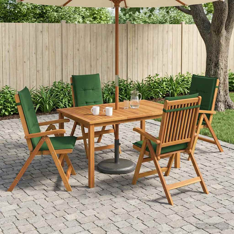 Set de dining pentru grădină cu 5 piese natural