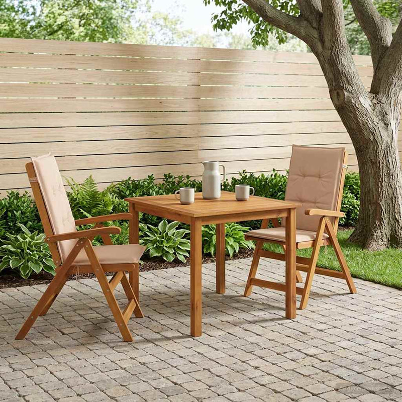 Set de dining pentru grădină, 3 piese natural