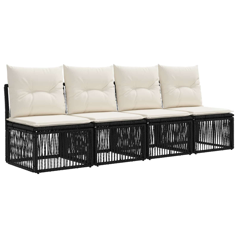 Set de canapele pentru grădină 12 buc. Negru și Alb crem