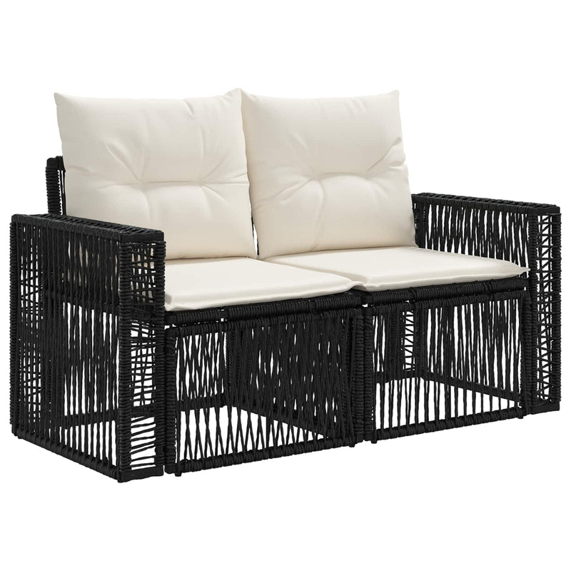 Set de canapele pentru grădină 12 buc. Negru și Alb crem