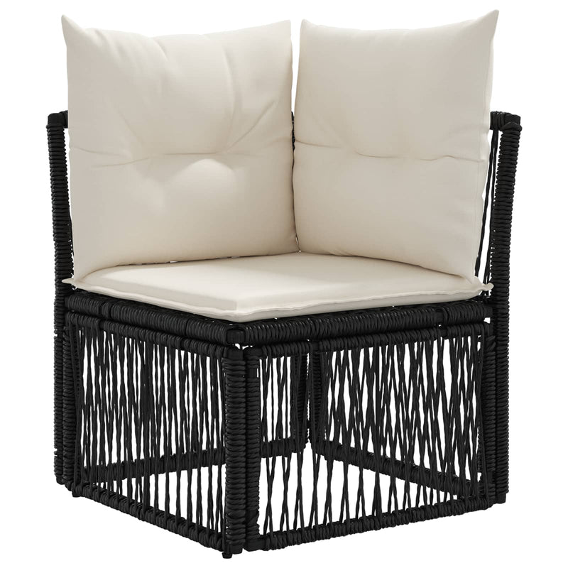 Set de canapele pentru grădină 12 buc. Negru și Alb crem