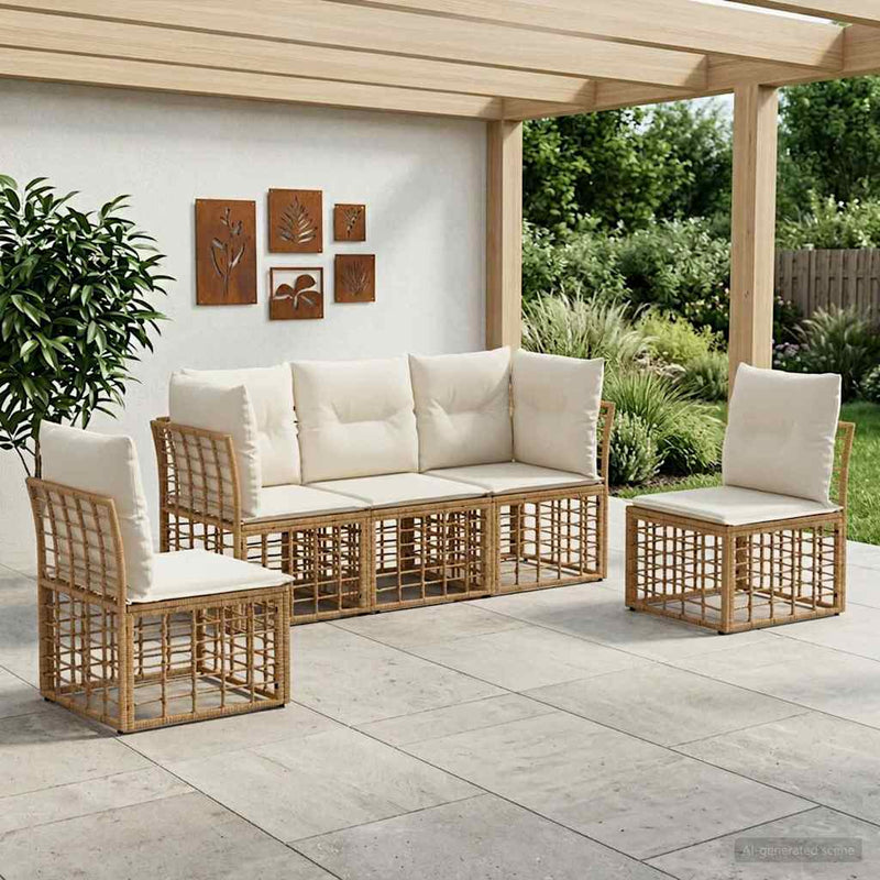 Set de canapele de exterior natural Poliester