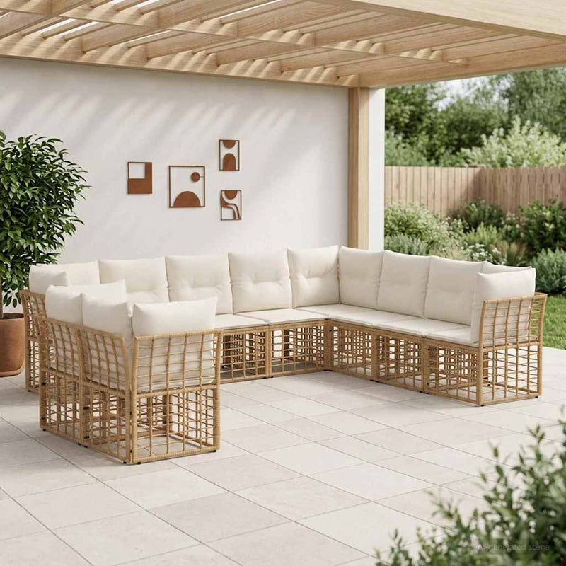 Set de canapele de exterior natural Poliester