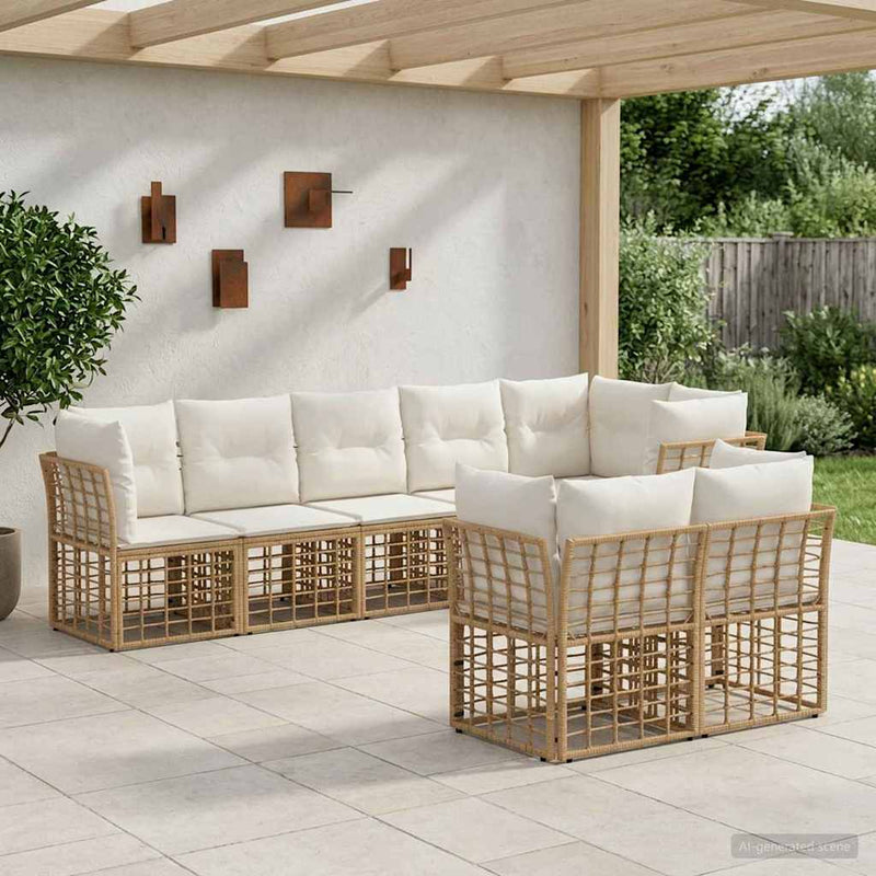Set de canapele de exterior natural Poliester
