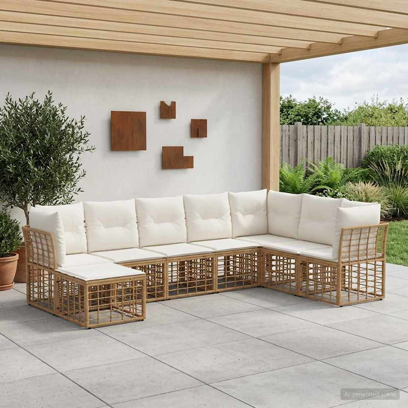 Set de canapele de exterior natural Poliester