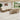 Set de canapele de exterior Alb Natural și Crem Poliester