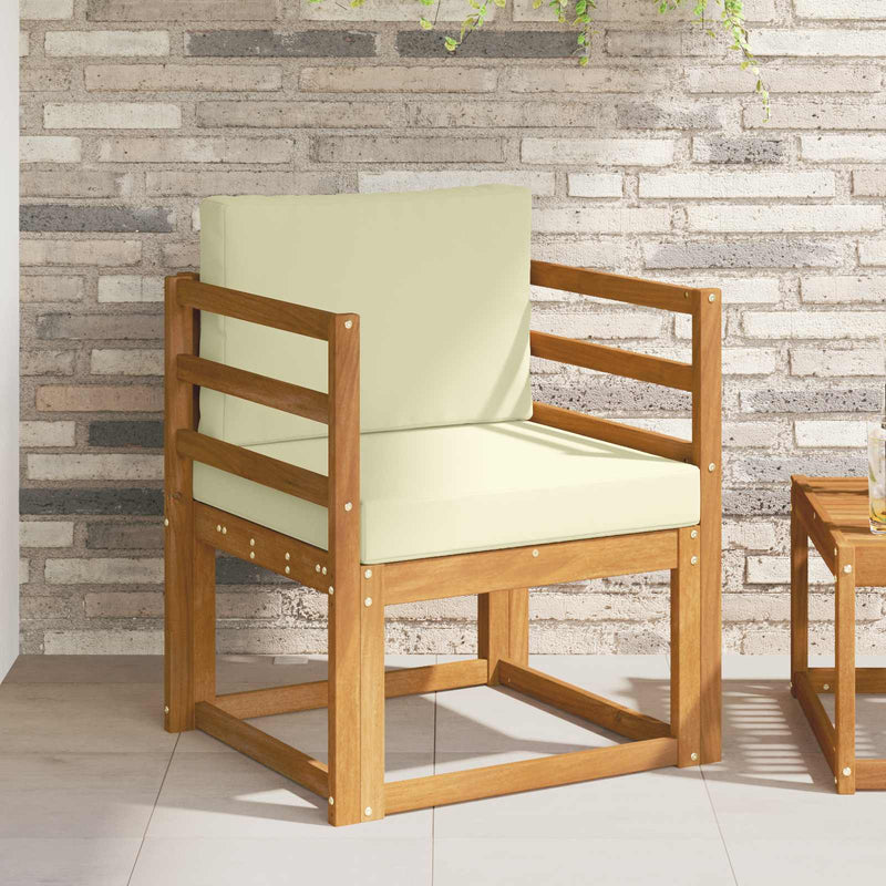 Canapea de exterior Lemn de acacia solid și poliester natural