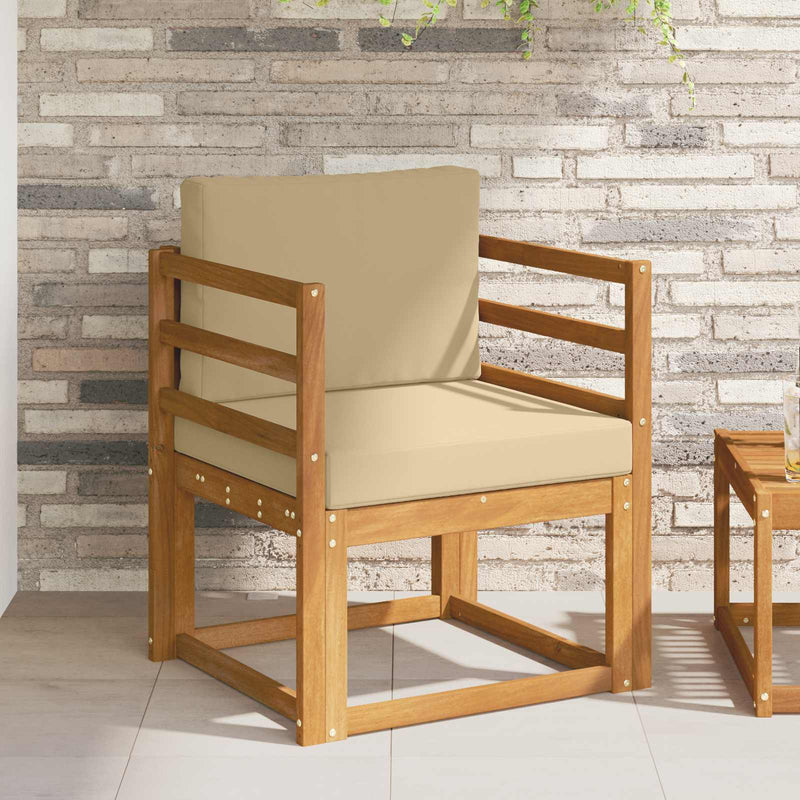 Canapea de exterior Lemn de acacia solid și poliester natural