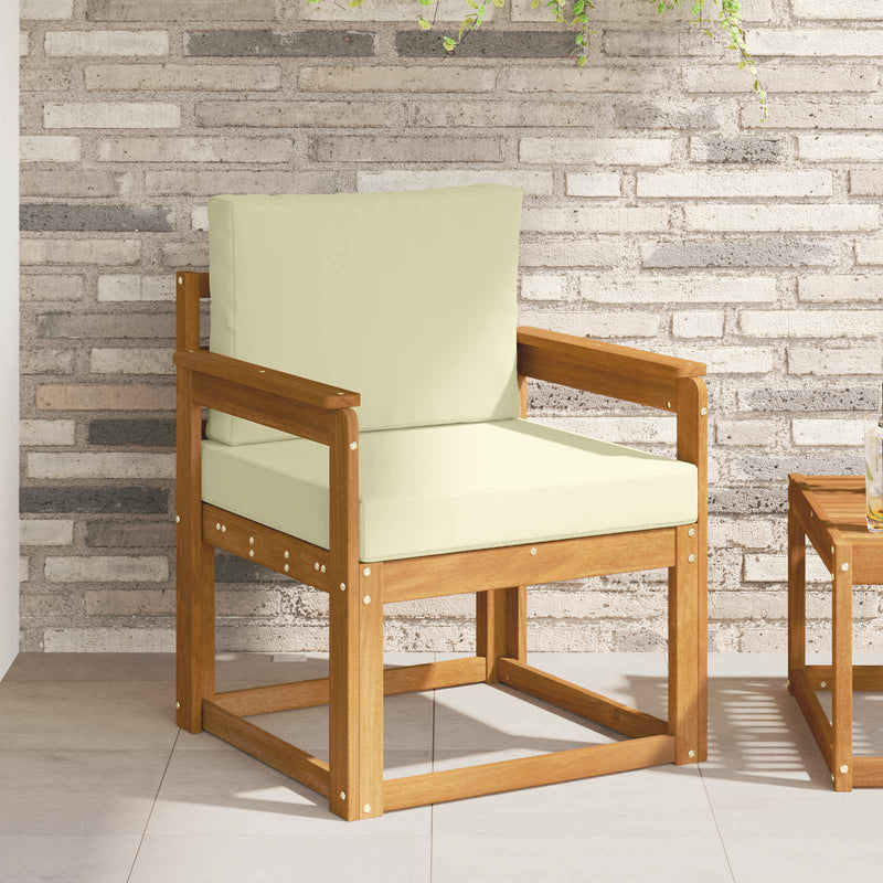 Canapea de exterior Lemn de acacia solid și poliester natural