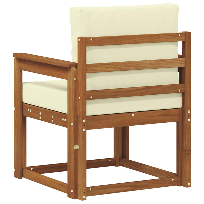 Canapea de exterior Lemn de acacia solid și poliester natural