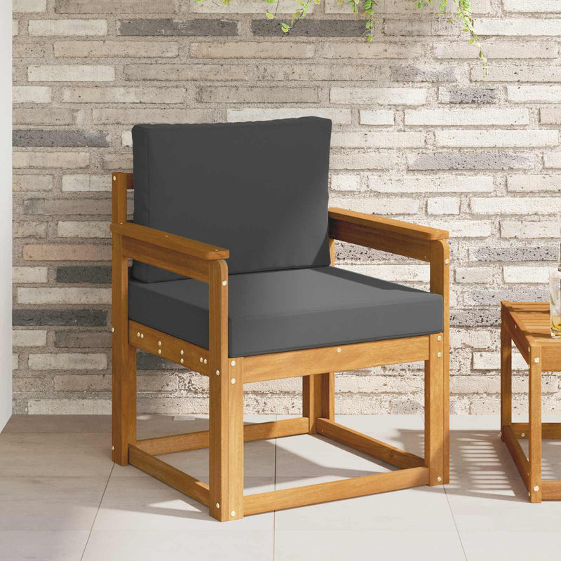 Canapea de exterior Lemn de acacia solid și poliester natural