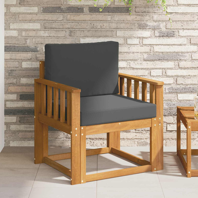 Canapea de exterior Lemn de acacia solid și poliester natural