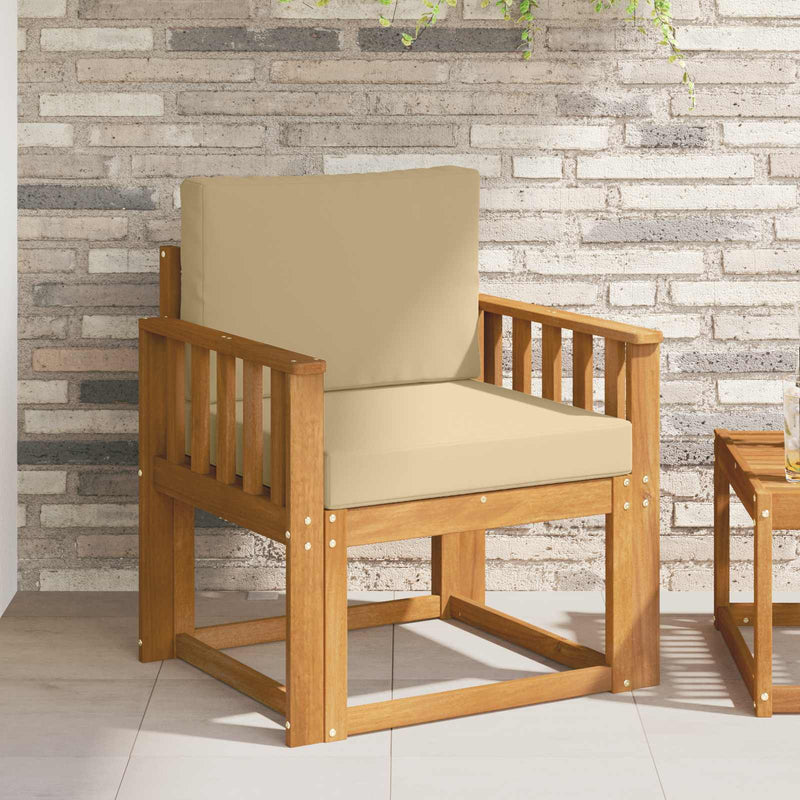 Canapea de exterior Lemn de acacia solid și poliester natural