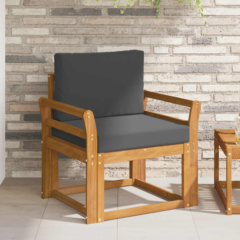 Canapea de exterior Lemn de acacia solid și poliester natural