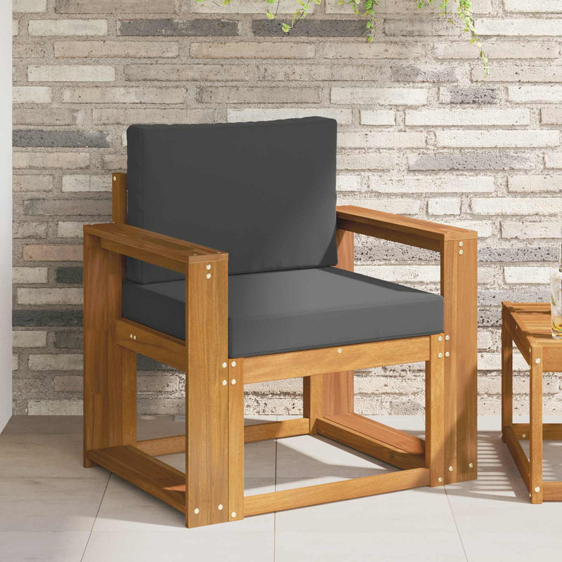 Canapea de exterior Lemn de acacia solid și poliester natural