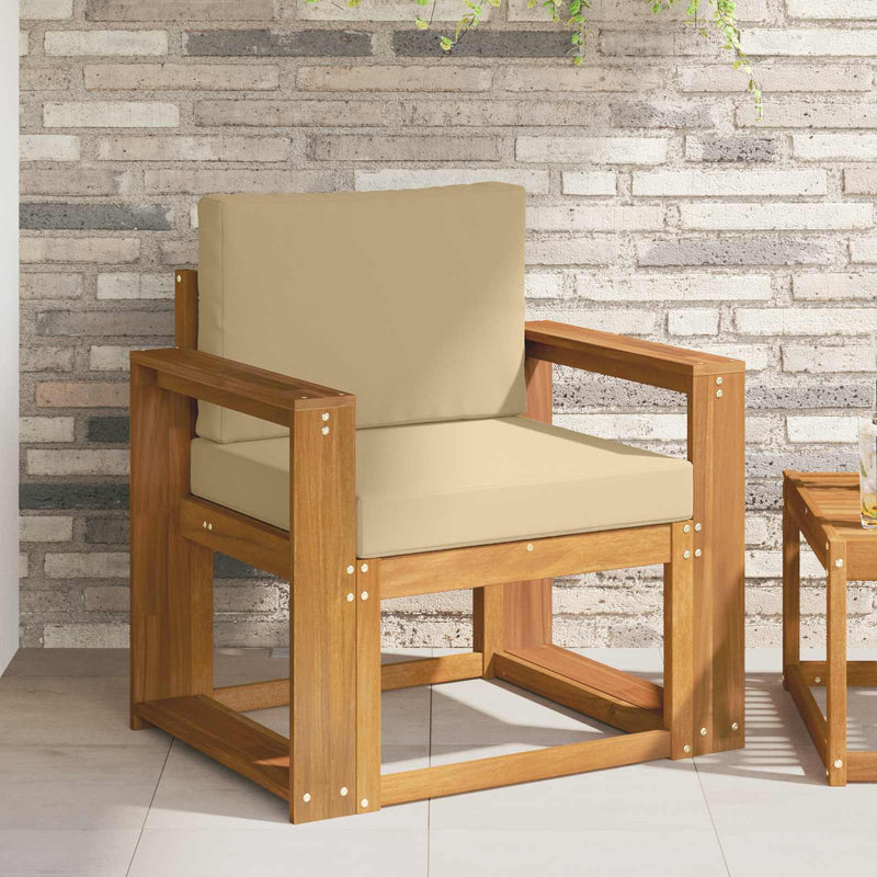 Canapea de exterior Lemn de acacia solid și poliester natural