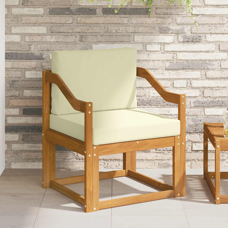 Canapea de exterior Lemn de acacia solid și poliester natural