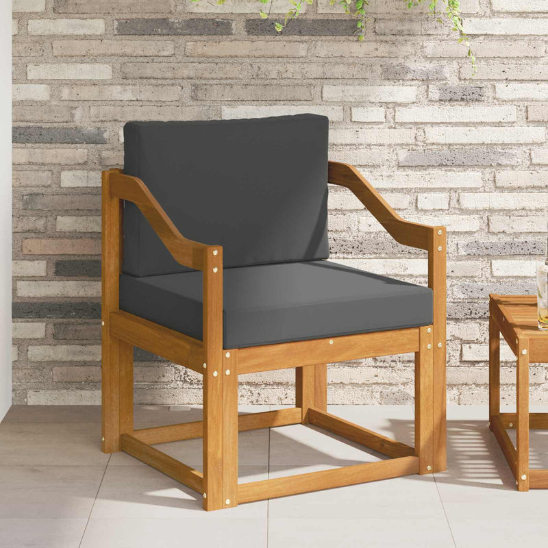 Canapea de exterior Lemn de acacia solid și poliester natural