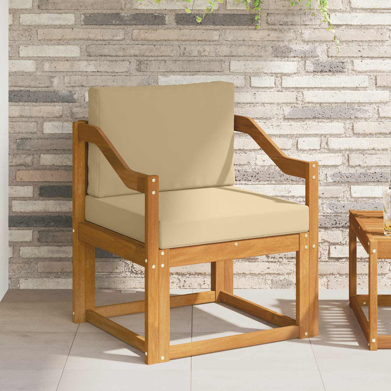 Canapea de exterior Lemn de acacia solid și poliester natural