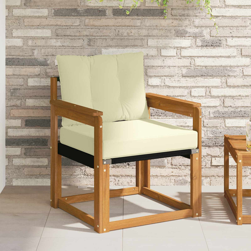 Canapea de exterior Lemn solid de Acacia și Textilene