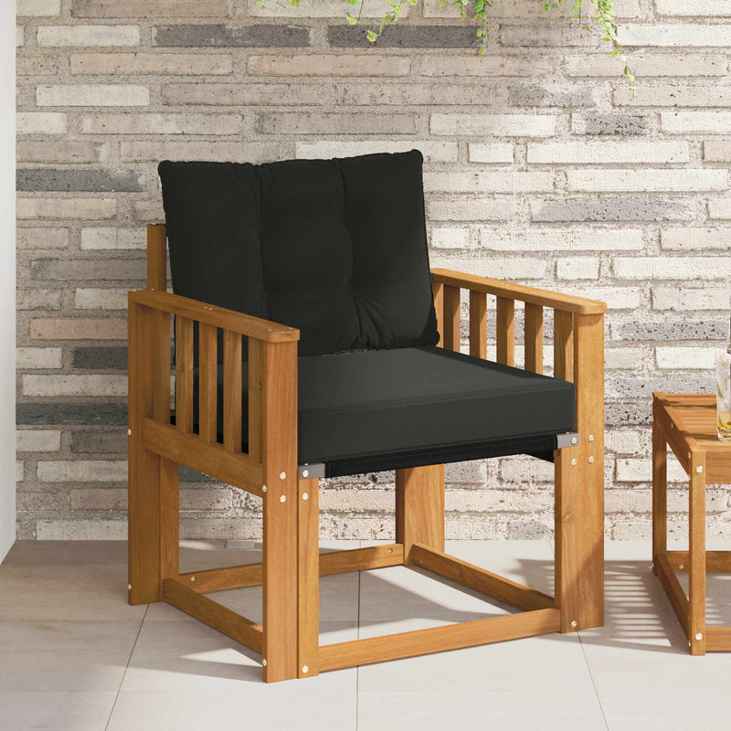 Canapea de exterior Lemn solid de Acacia și Textilene natural