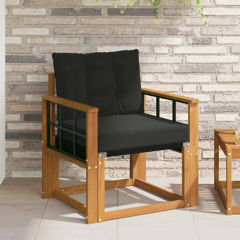 2 Bucată Canapea de exterior Lemn Solid de Acacia natural