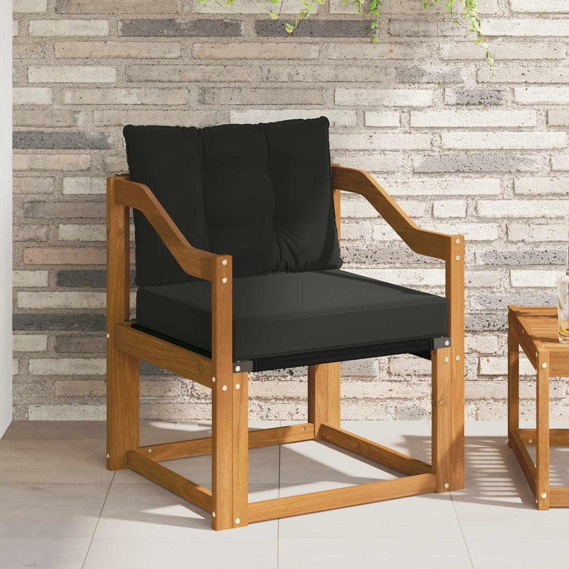 2 Bucată Canapea de exterior Lemn Solid de Acacia natural