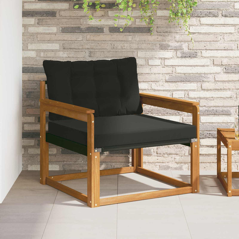 Set de canapele de exterior Lemn solid de Acacia și Textilene