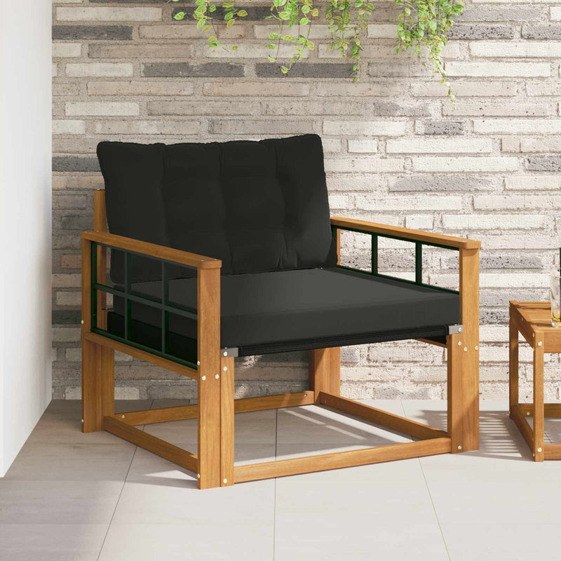 Set de canapele de exterior Lemn solid de Acacia și Textilene