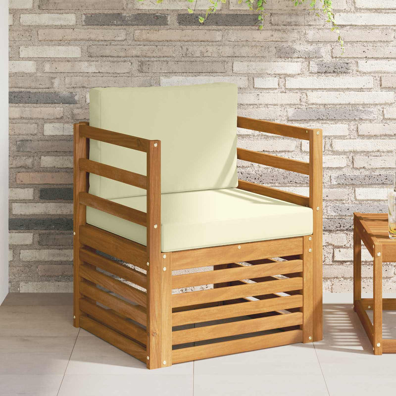Set de canapele de exterior Lemn de acacia solid și poliester