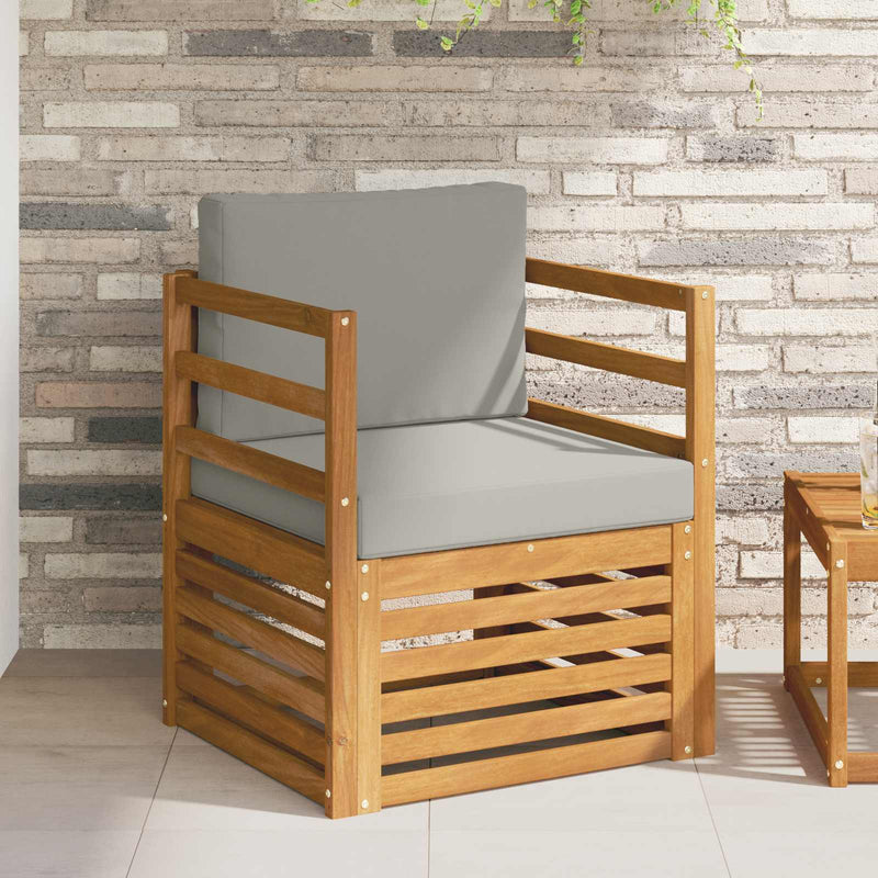 Set de canapele de exterior Lemn de acacia solid și poliester