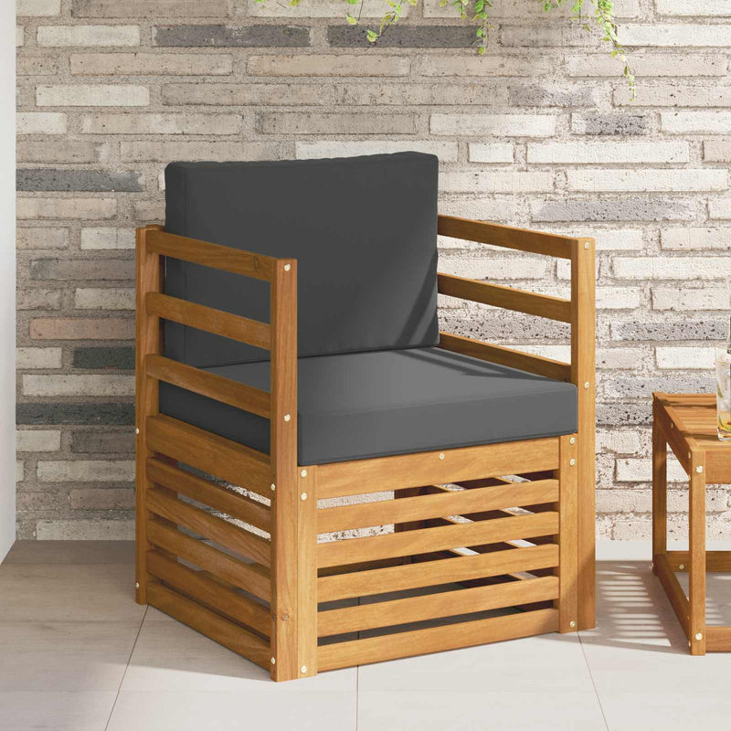Set de canapele de exterior Lemn de acacia solid și poliester