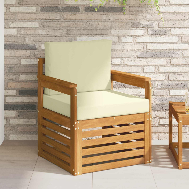 Set de canapele de exterior Lemn de acacia solid și poliester