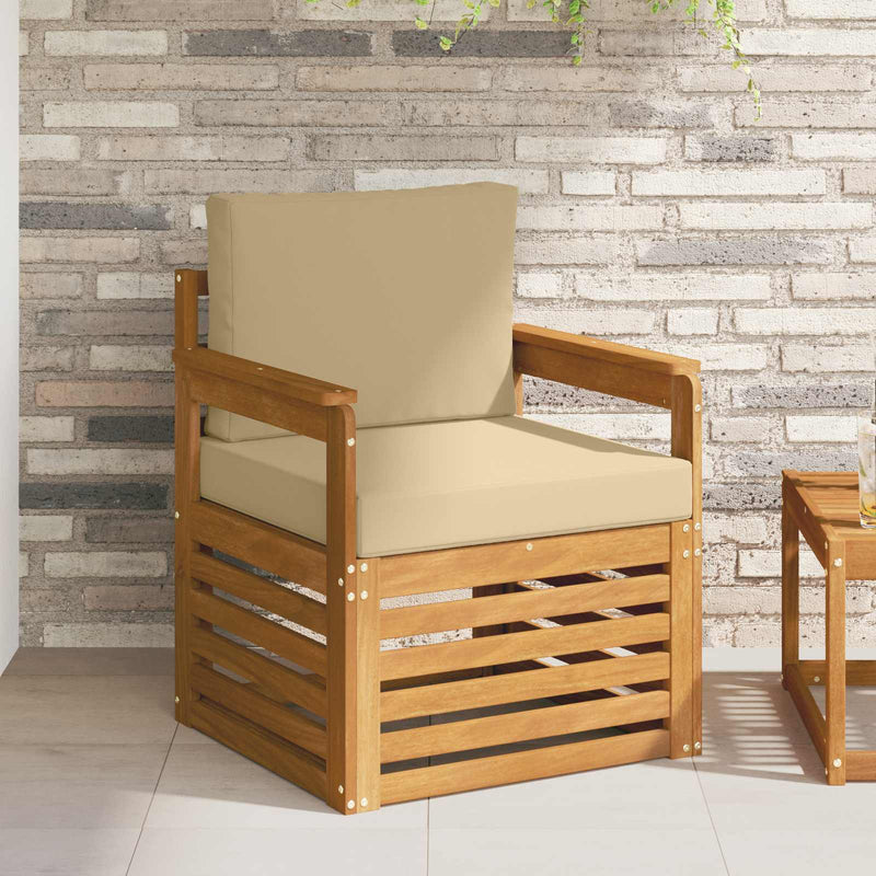 Set de canapele de exterior Lemn de acacia solid și poliester
